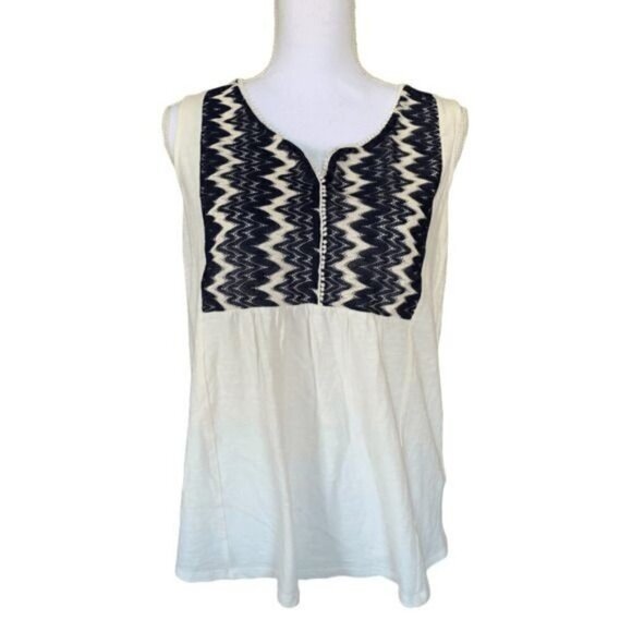 Two by Vince Camuto Womens Top Size Small Sleeveless White With Lace Overlay - Picture 1 of 11